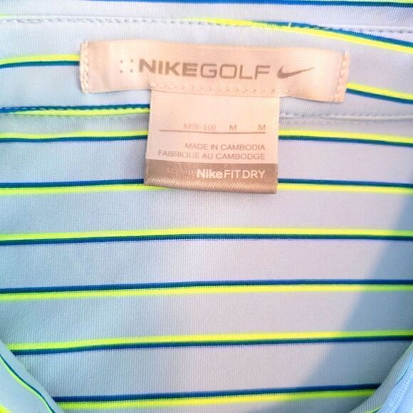 EC NIKE GOLF SLEEVELESS STRIPE POLO FIT DRY SZ. M - Picture 5 of 5